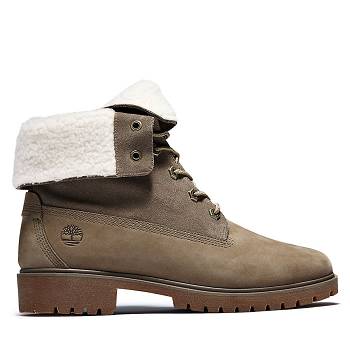 Timberland Női Jayne Fleece Fold-Down 6 Inch Bakancs Barna